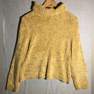 Womens Jeanne Pierre Sweater Turtleneck Chartreuse Soft Winter Flattering